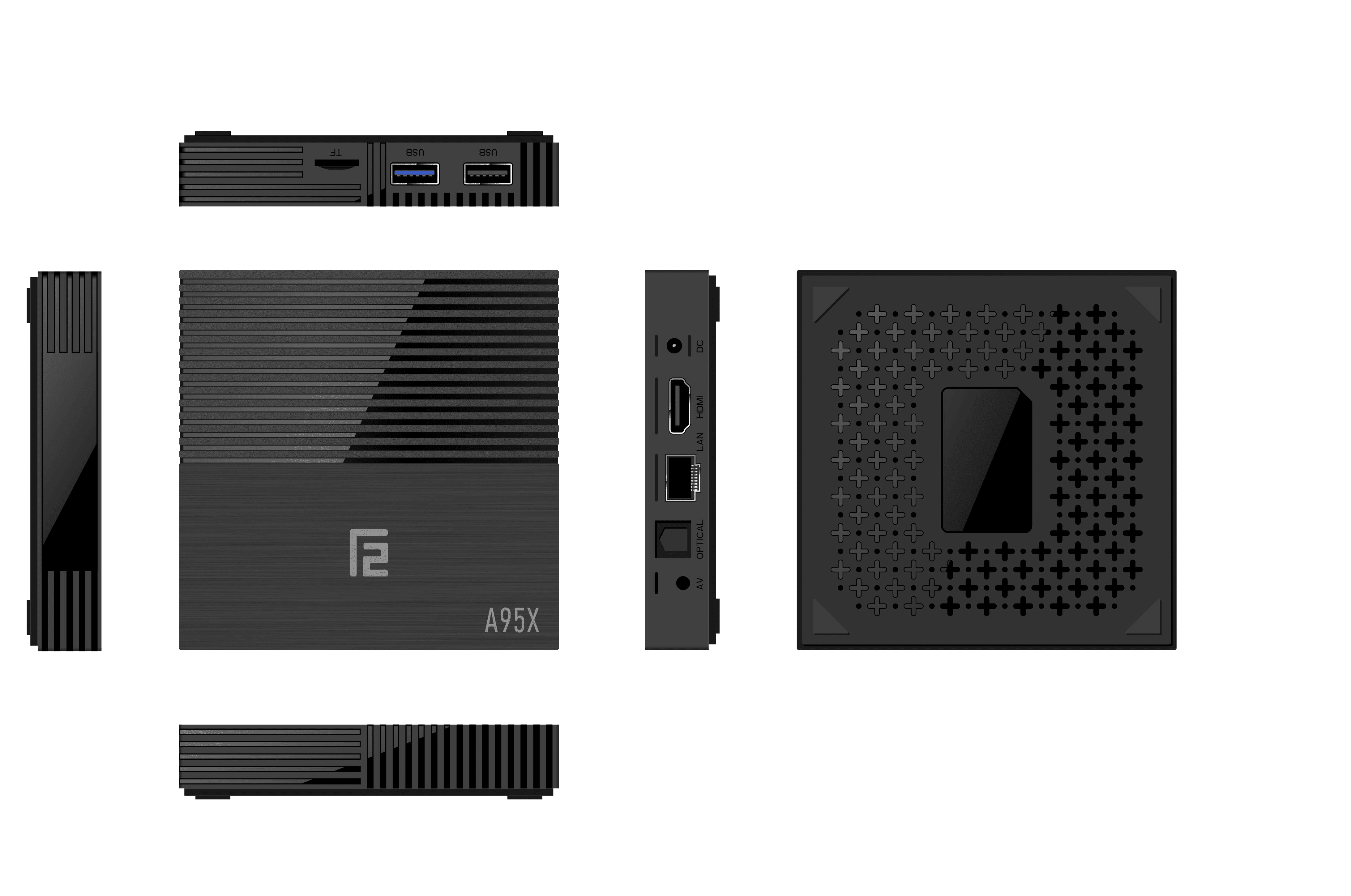 A95X F2 Android 9 Pie Smart TV BOX - Rendering