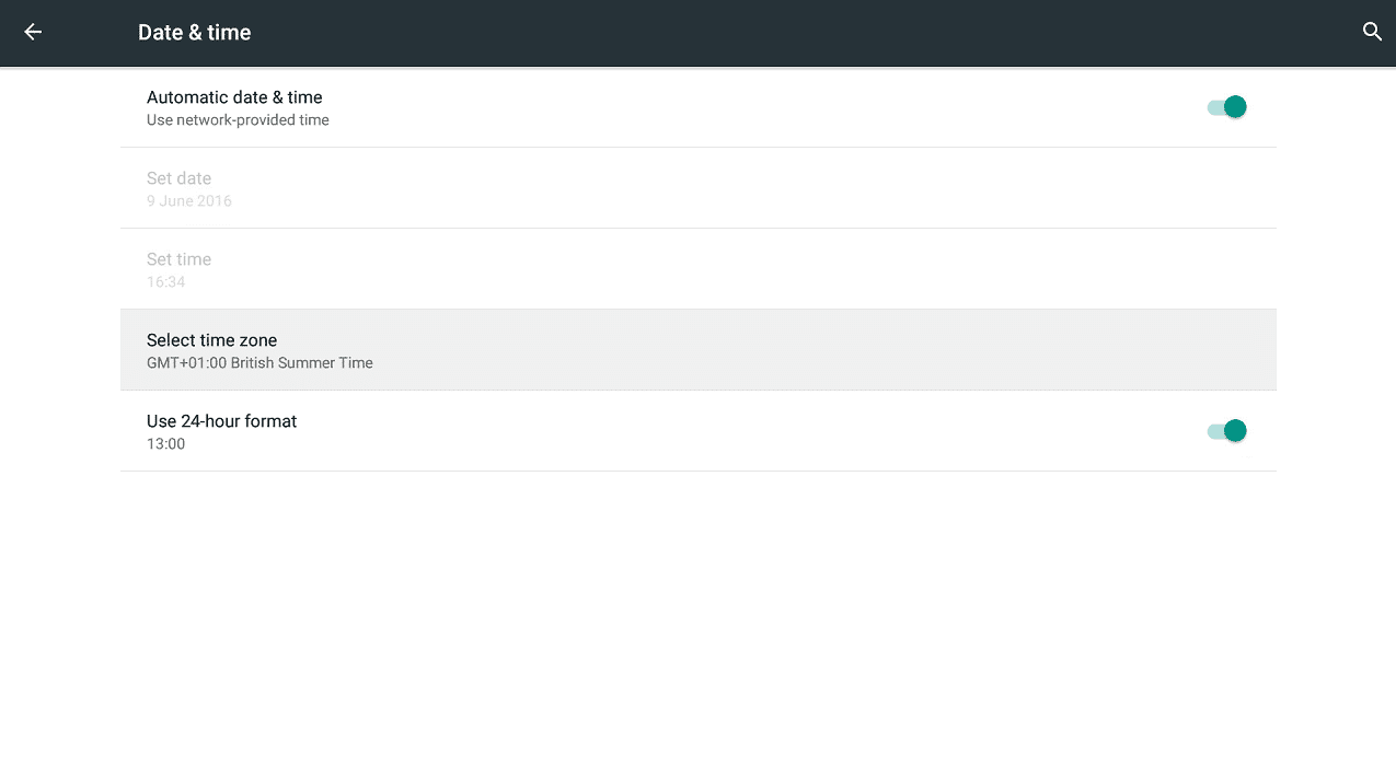 DroidBOX® T8-S Plus More Settings Clicked Date And Time Clicked