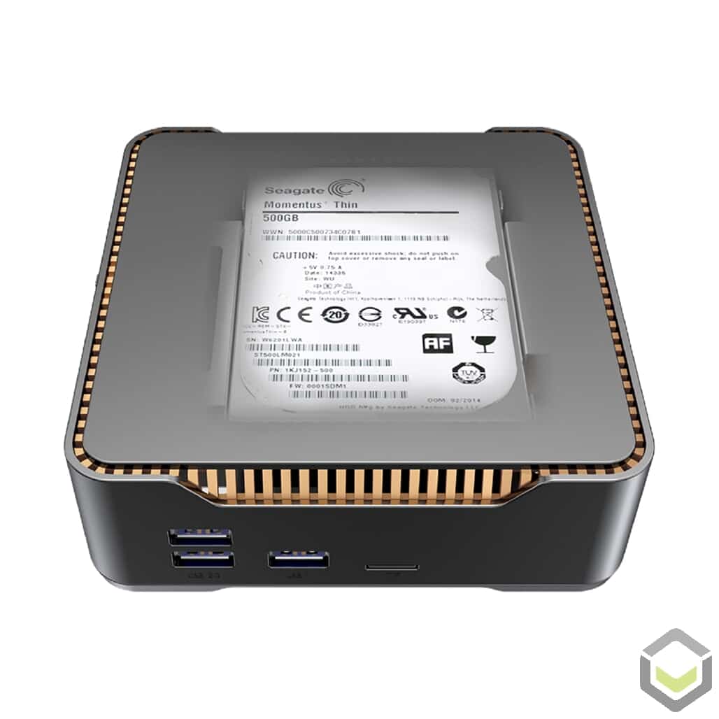 A95X Max 4K Android Powered TV BOX - Top view showing included HDD