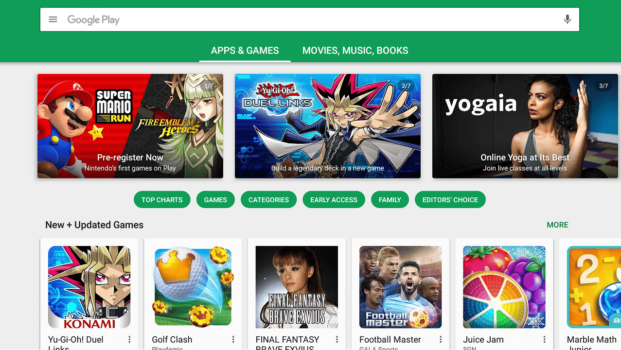 Play Store Opened