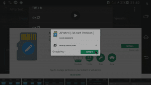 Play Store AParted Accept Permissions