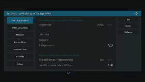Kodi 17 LibreELEC Kodi Add-ons Install From Repository Repo Entered VPN Manager for OpenVPN Configuration First Area
