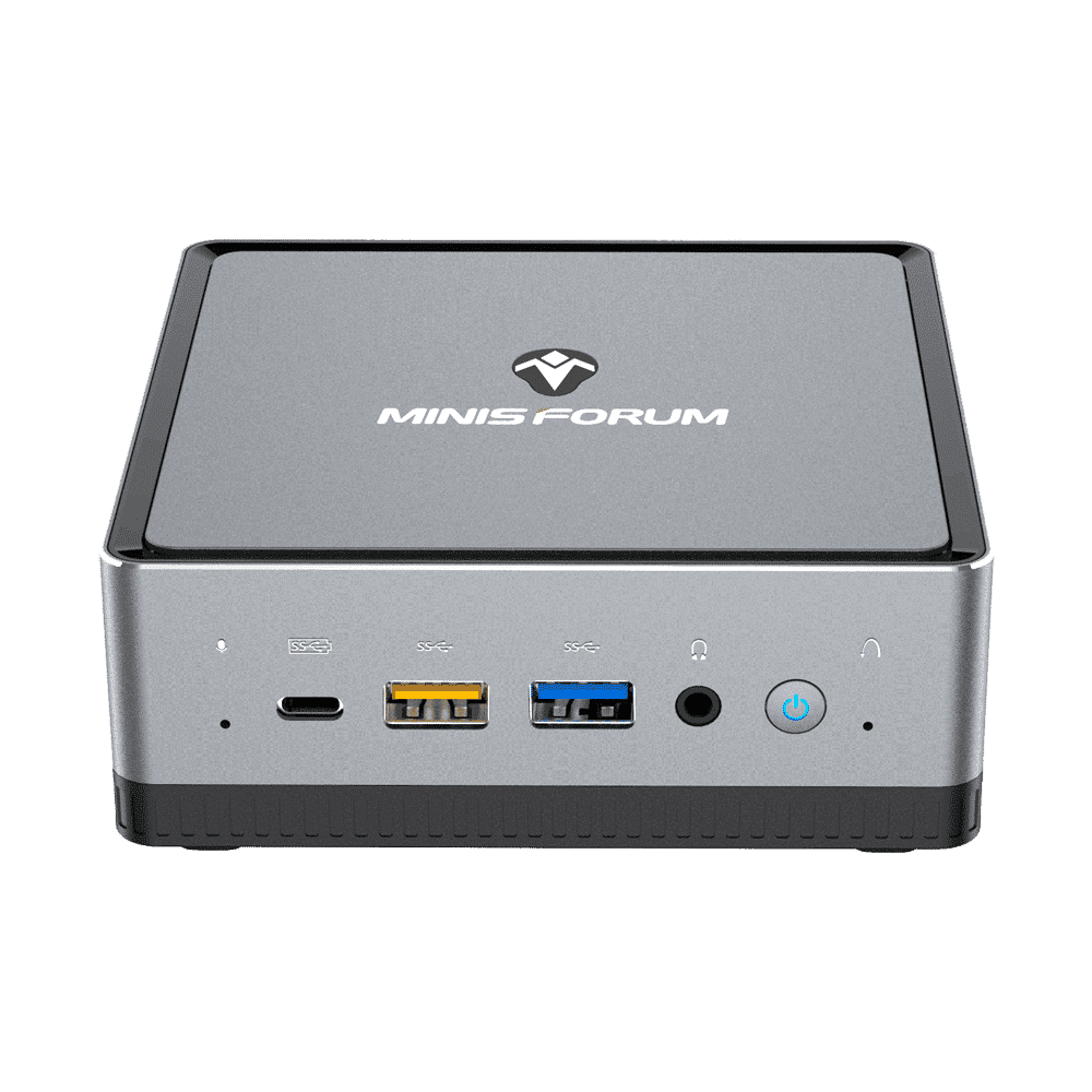 MINISFORUM DMAF5 AMD Mini PC with Ryzen 5 - Shown from the front