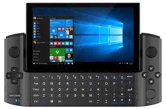 GPD WIN 3 i7 Space Grey New AAA Gaming Portable Handheld showing sliding keyboard