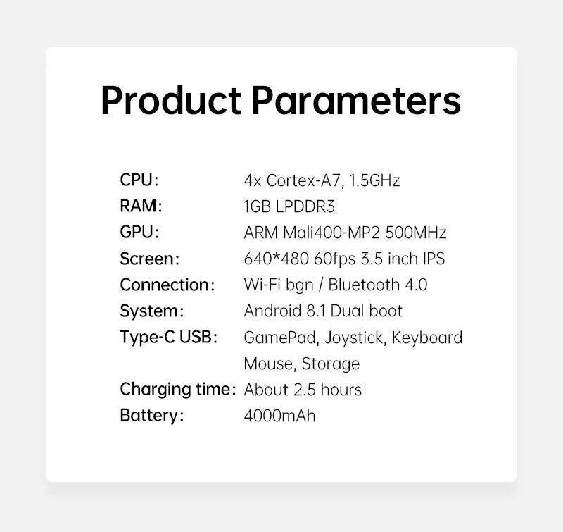 Retroid Pocket 2 - Product Specifiations