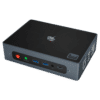 Beelink GTi 8 i5 8259U shown from the front with Power Button, clear CMOS button, 2x USB Type-A 3.0, 3.5mm Microphone & Headphone Jack and Type-C along with fingerprint sensor