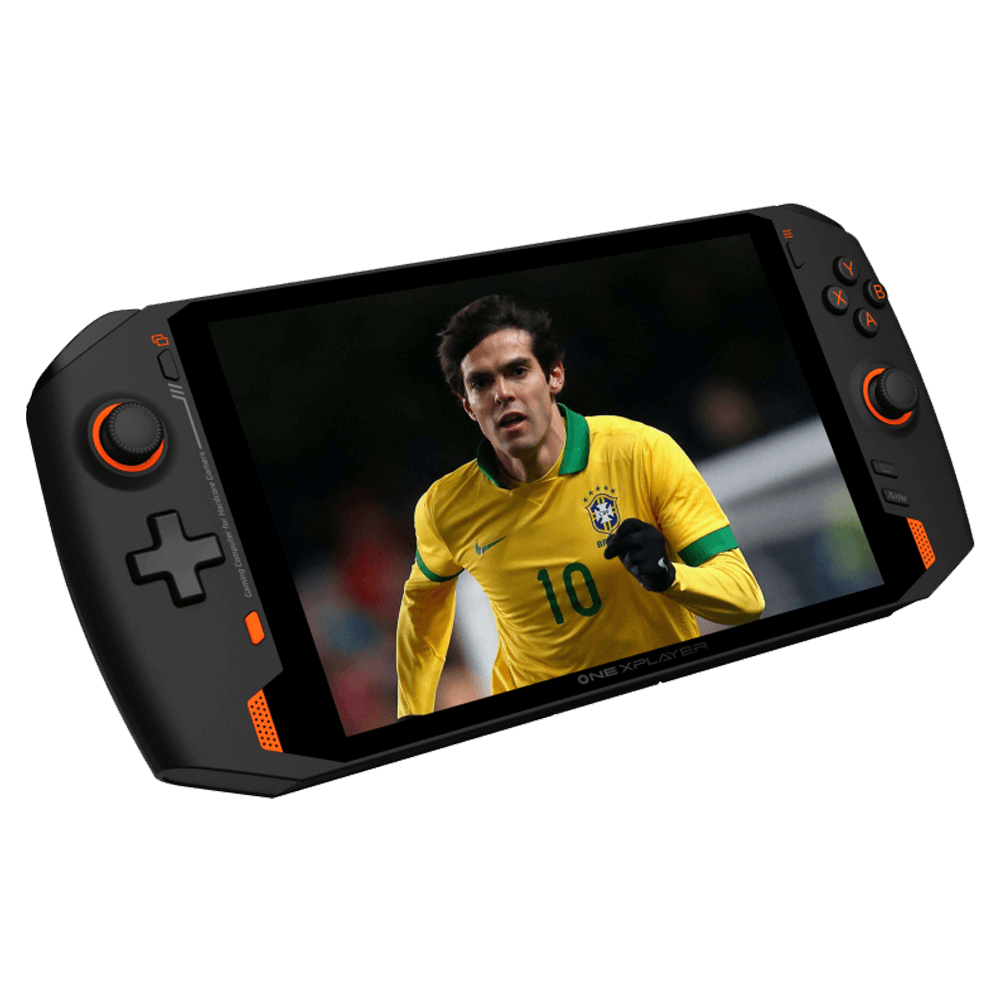 ONEXPLAYER 1S Gaming Handheld - Shown from the front playing FIFA