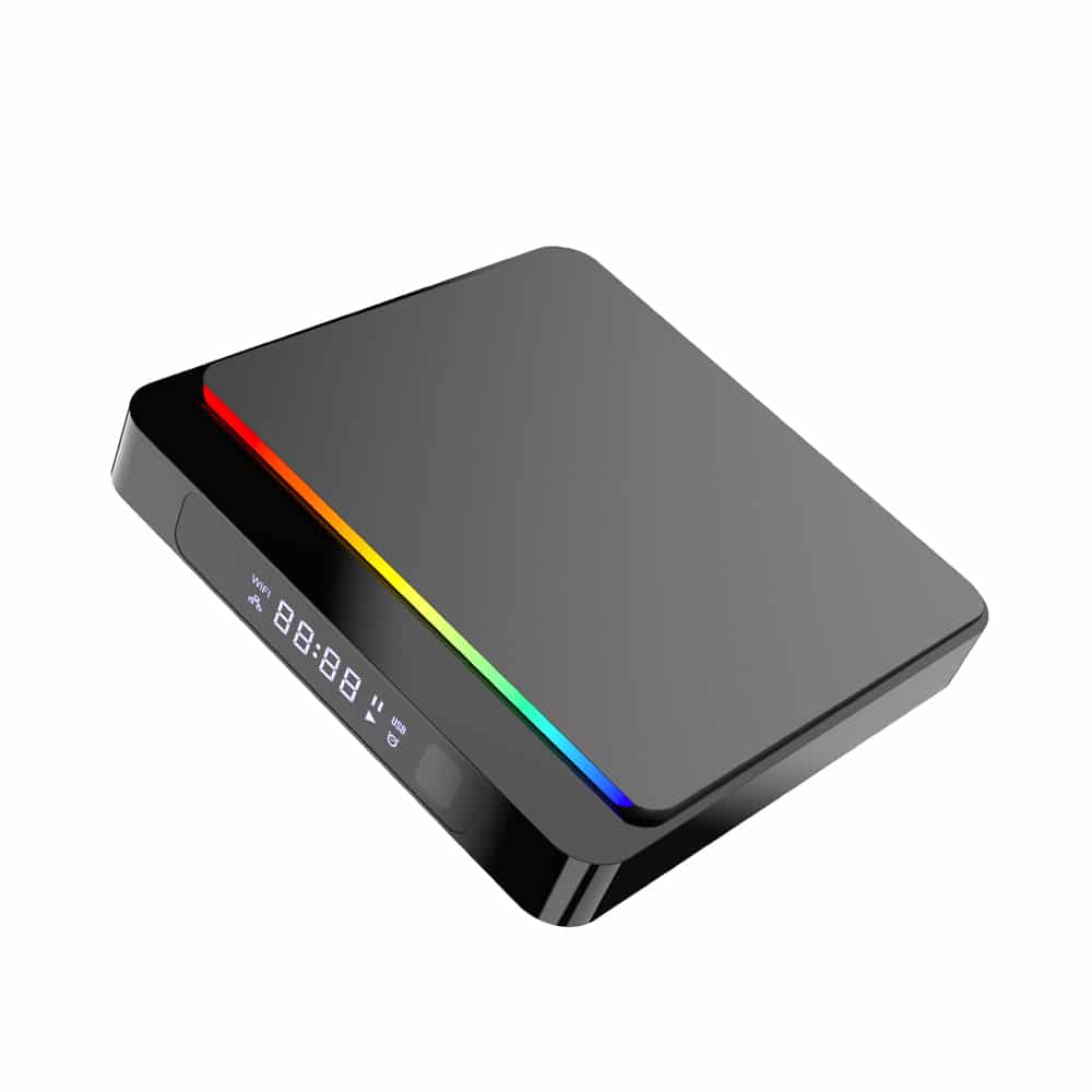 X4 PRO Digital Signage Android BOX - Shown from the Front tilted