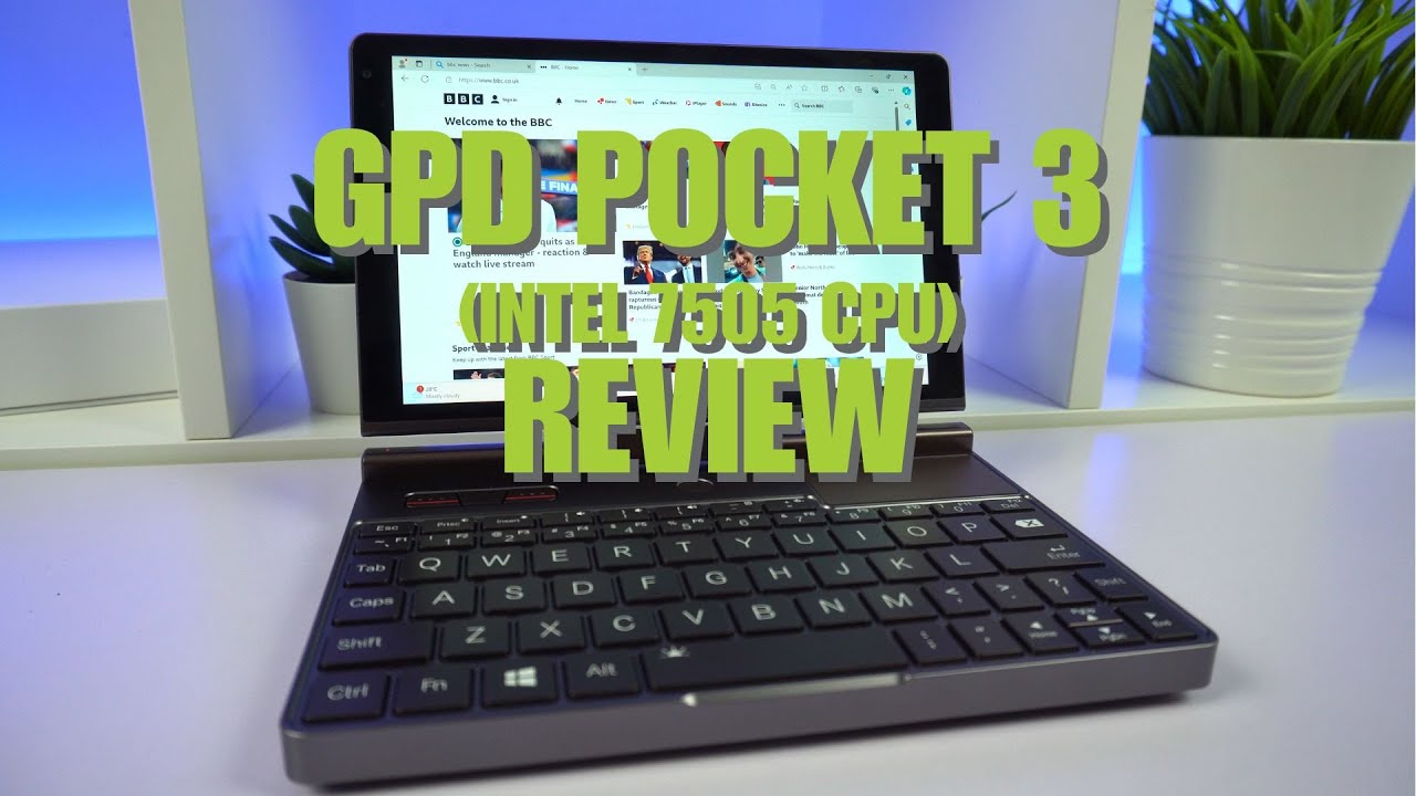 GPD Pocket 3 Mini Laptop with Intel processor, featuring dual speakers for rich audio output.