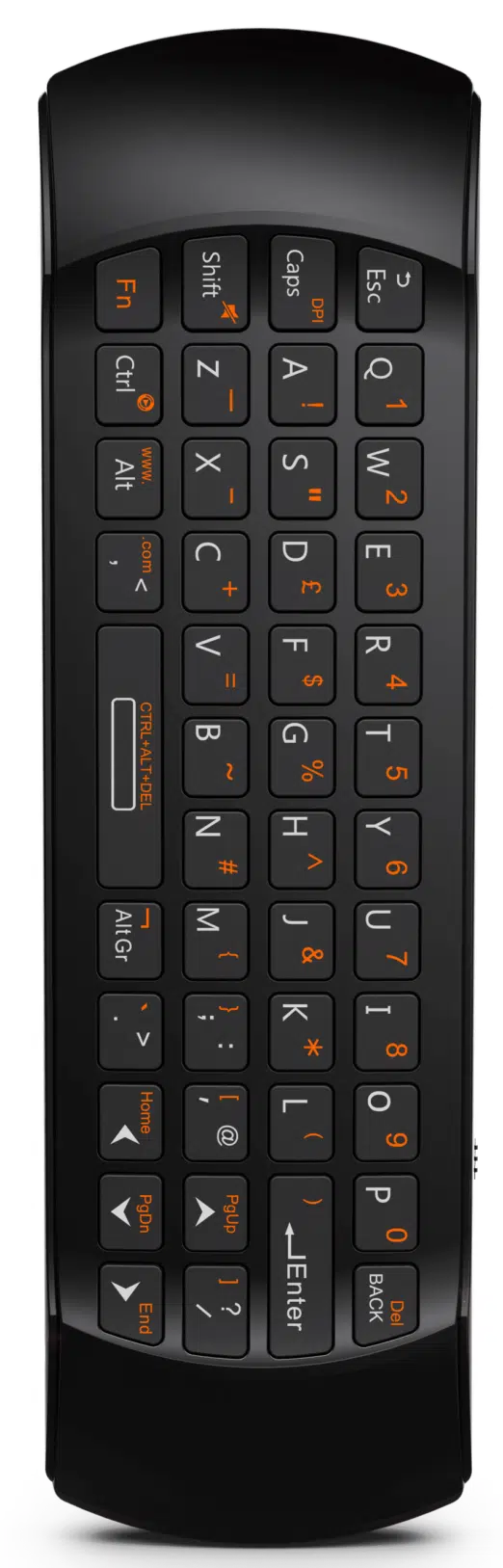 DroidBOX B52 Mini Keyboard Wireless Remote back QWERTY view 2