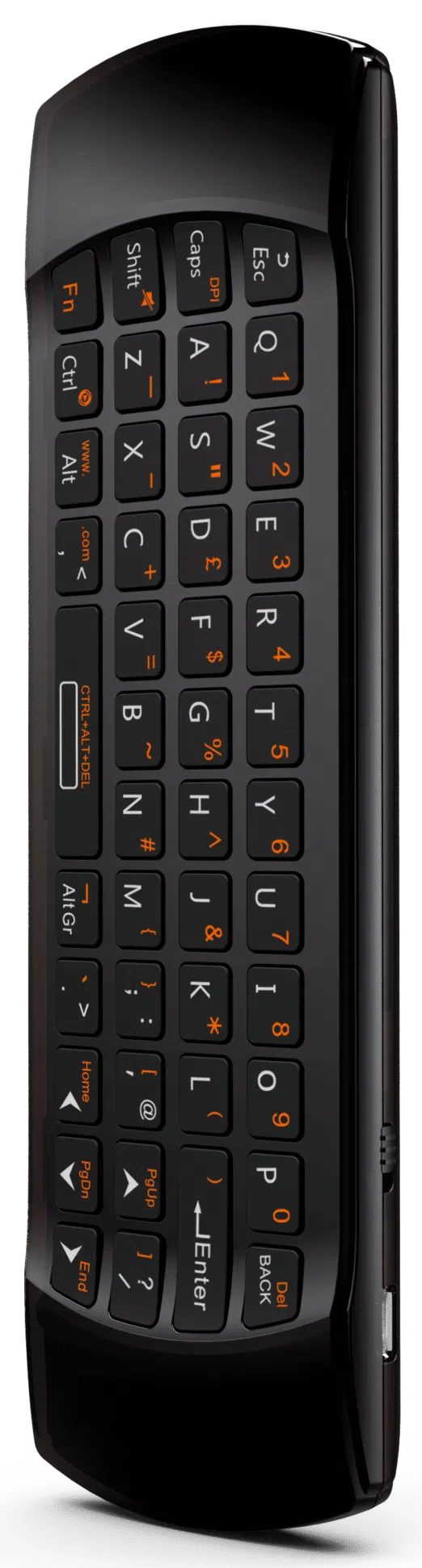 DroidBOX B52 Mini Keyboard Wireless Remote back QWERTY view