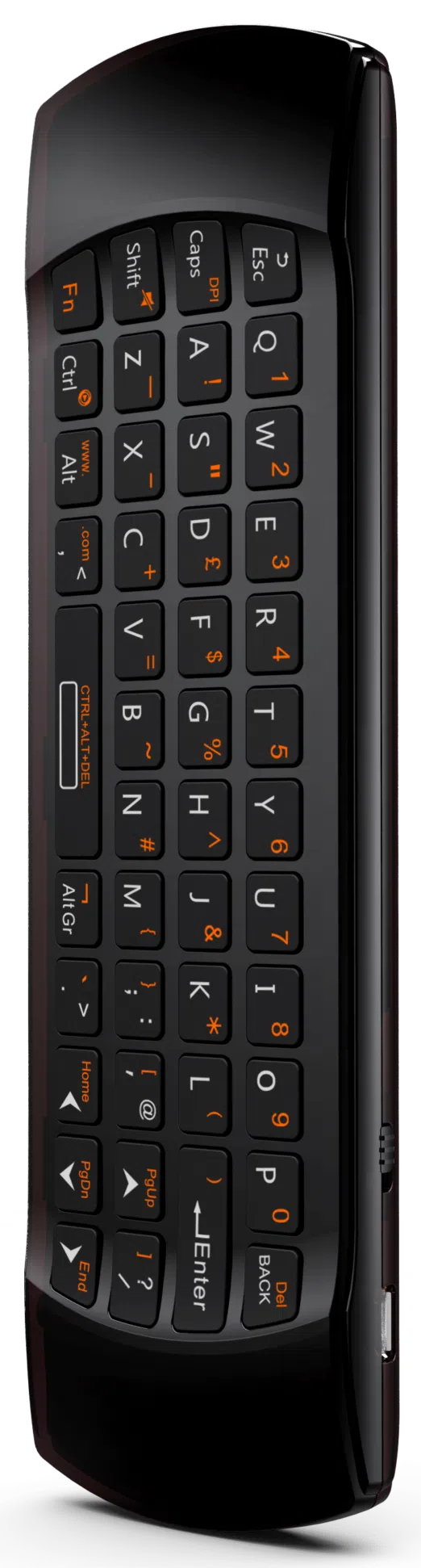DroidBOX B52 Mini Keyboard Wireless Remote back QWERTY view
