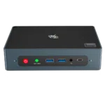 Beelink GTi 10 Windows Intel NUC Mini PC - Showing from the front with Power Button, CMOS Reset Button, 2x USB Type-A 3, 3.5mm Headphone&Microphone Jack and USB Type-C