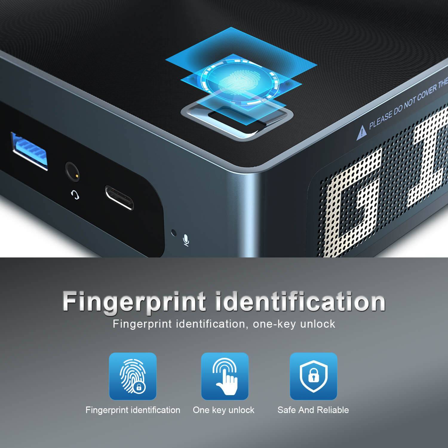 Beelink GTi8 3 Beelink GTi 8 i5 8259U showcasing the Fingerprint Sensor