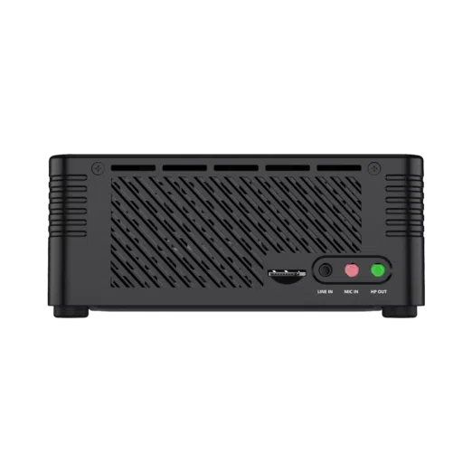 MINISFORUM H31 Mini PC - Shown from side with MicroSD Card Slot and Audio Output