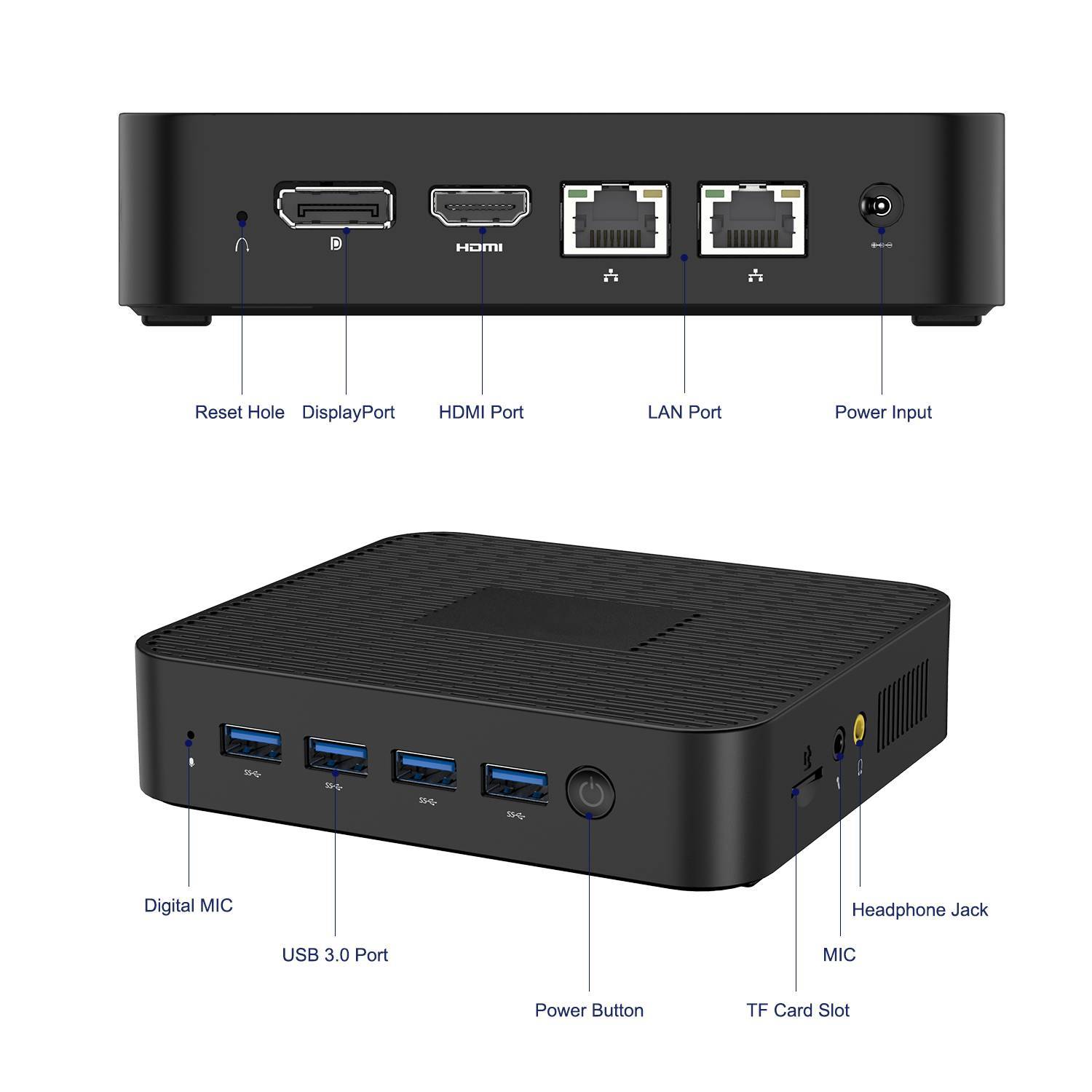 MinisForum GK41 2 MinisForum GK41 Windows Mini PC - Showing Ports