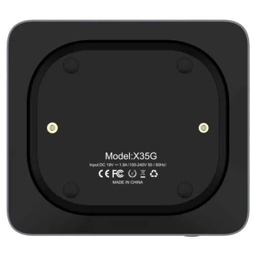 MinisForum X35G Windows Intel NUC Mini PC - Shown from the bottom