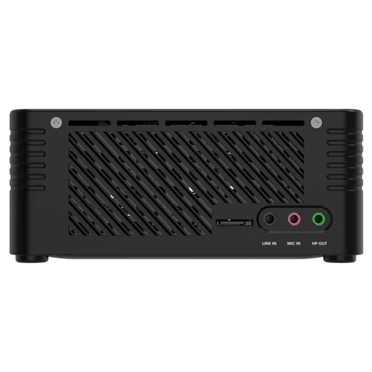 MinisForum EliteMini X500 Windows 10 Mini Computer - Shown from the left side