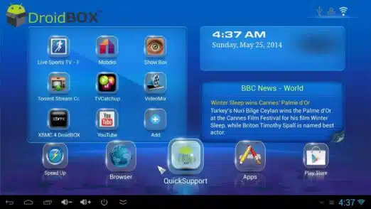 DroidBOX X7 Ultimate User Interface