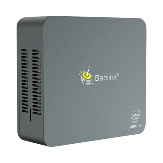 Beelink U57 Windows 10 Intel NUC Mini PC - Showing Top Cover with Beelink and Intel Logo