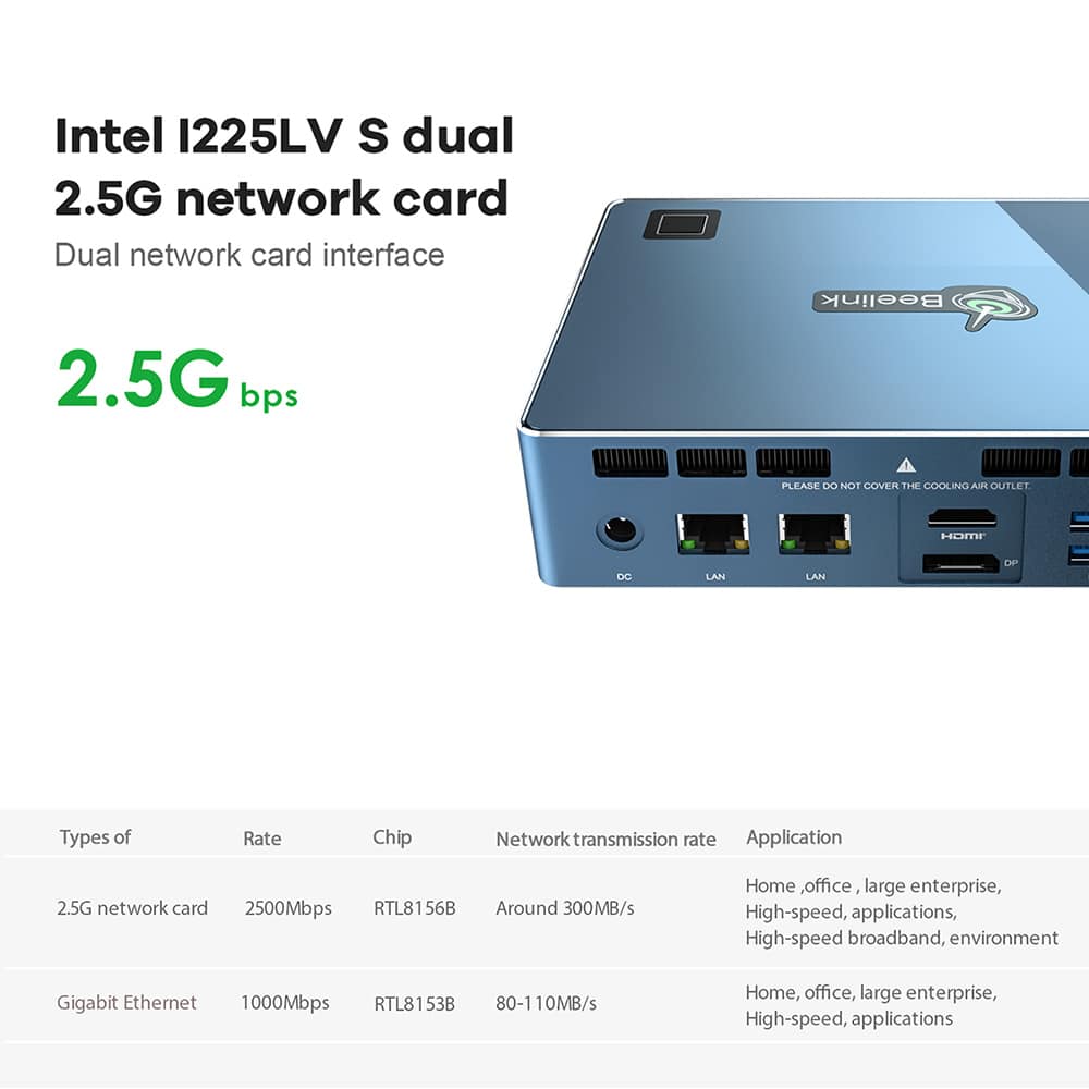Beelink GTi 11 Intel NUC - Showing 2.5 Ethernet Port