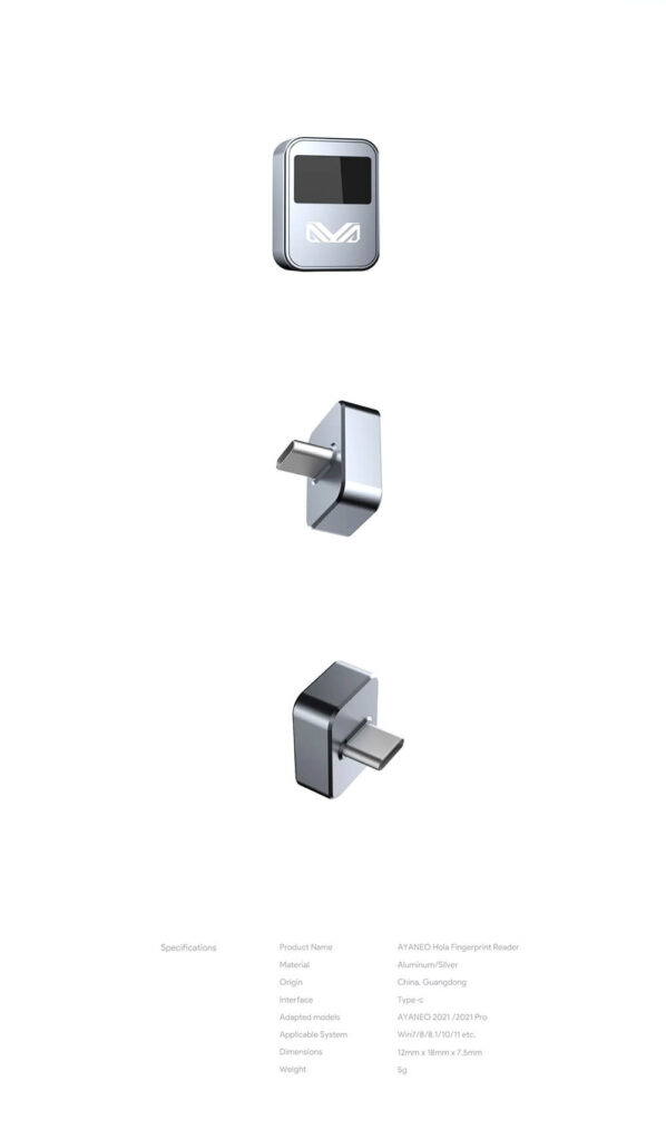 AYANEO Hola Fingerprint Scanner 11 AYANEO Hola Fingerprint Scanner shown from different angles