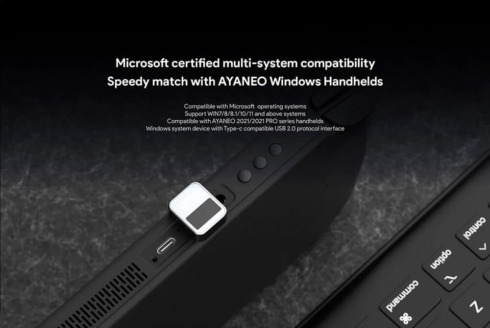 AYANEO Hola Fingerprint Scanner 5 Image showing Windows compatibility with the AYANEO Hola Fingerprint Scanner