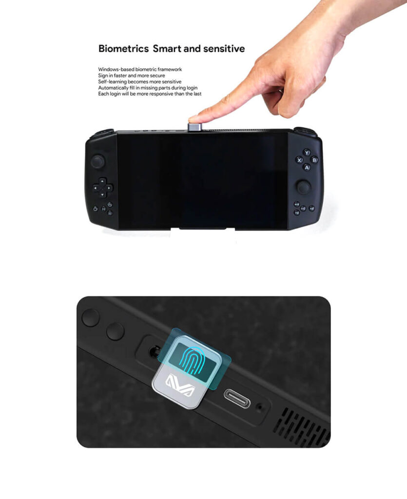 AYANEO Hola Fingerprint Scanner 7 Image showing how fast the AYANEO Hola Fingerprint Scanner unlocks your AYANEO PC Gaming Handheld