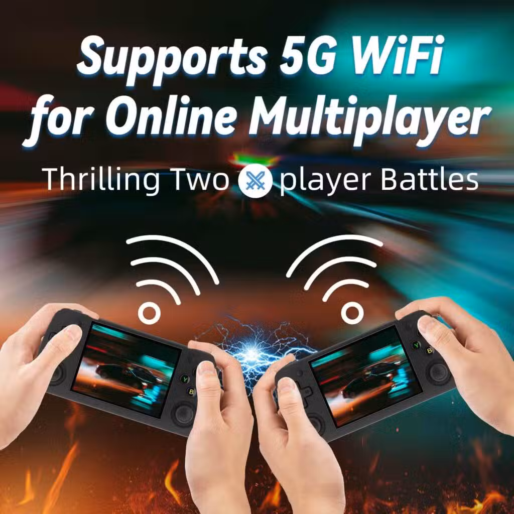 ANBERNIC RG35XX H 6 Anbernic RG35XX H handheld gaming console supporting 5G WiFi for fast and reliable online multiplayer gaming