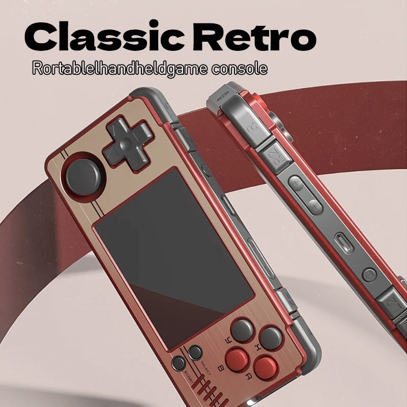 Miyoo A30 1 MiYoo A30 in red and gold colors, featuring a vibrant and luxurious design for stylish retro gaming