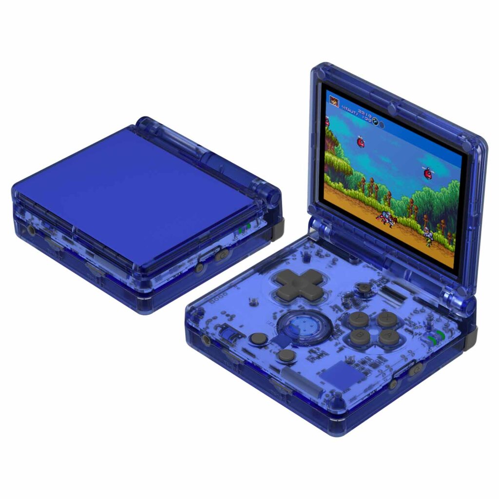 ANBERNIC RG35XXSP 1 ANBERNIC RG35XXSP Transparent Blue Side Render