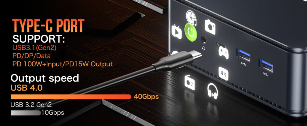GMKTec NucBox M6 8 GMKtec NucBox M6 mini PC showcasing its versatile I/O ports for seamless connectivity and functionality.