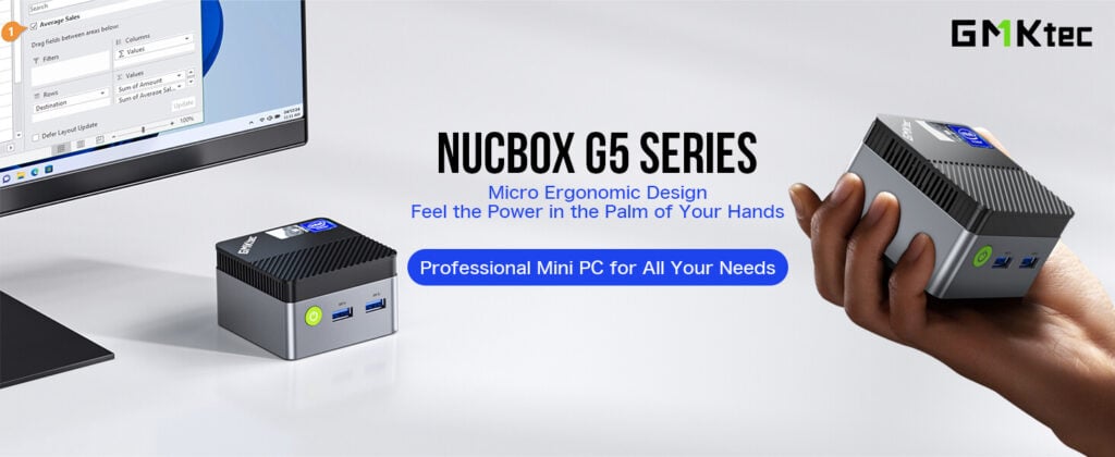 GMKTec NucBox G5 8 GMKtec NucBox G5 series, featuring compact yet powerful mini PCs designed for versatile computing and multimedia tasks.