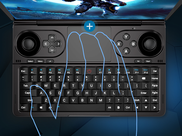 GPD WIN Mini 2024 7 Enhanced touchpad on the WIN Mini 2024 supports up to four-finger gestures, accurately detects movements for precise control, swift response to user actions, ideal for gaming and multitasking