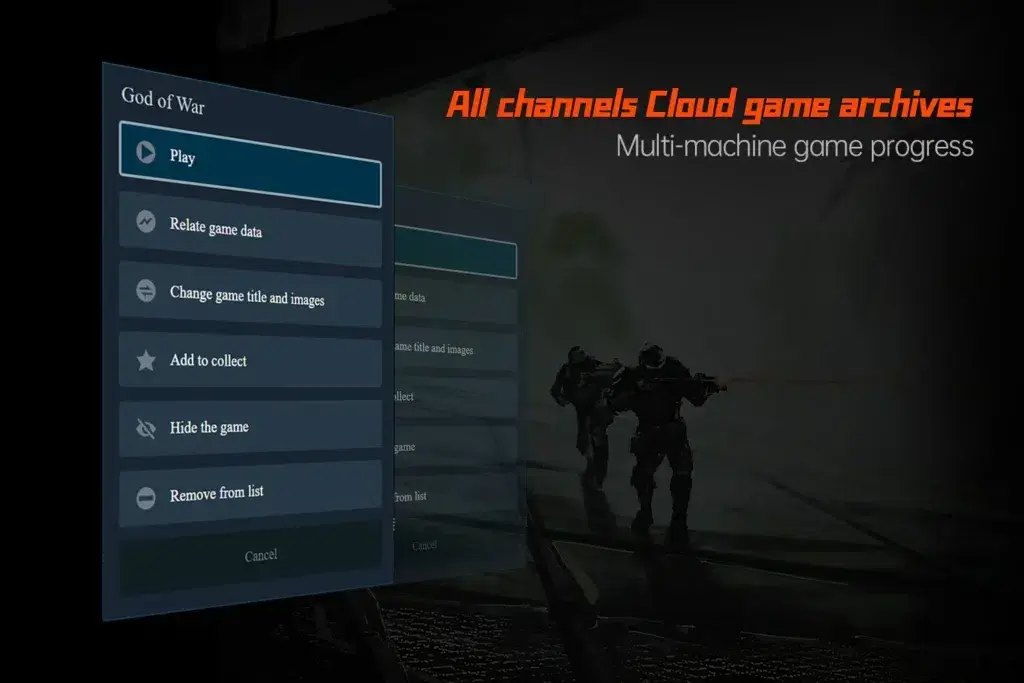 Game interface on the ONEXPLAYER X1 Mini showcasing all-channel cloud game archives for synchronized multi-machine progress.
