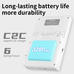 ANBERNIC RG 40XXV 4 Anbernic RG 40XXV: Long-lasting 3200mAh Li-polymer battery provides up to 8 hours of gameplay. Supports 5V/1.5A charging for fast and convenient recharging, compatible with C2C chargers.