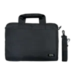 A black protective case with handles designed for the GPD Duo, featuring a sleek design and a detachable shoulder strap. The GPD logo is visible in the lower corner.