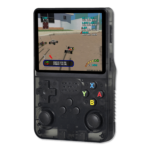 R36S handheld gaming console - Transparent Black
