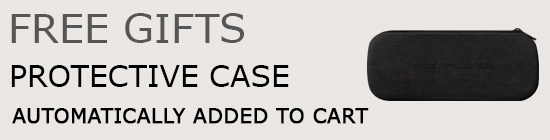 Promotional banner featuring the text 'FREE GIFTS' and 'PROTECTIVE CASE' with the note 'AUTOMATICALLY ADDED TO CART,' alongside an image of the ONEXFLY protective case.