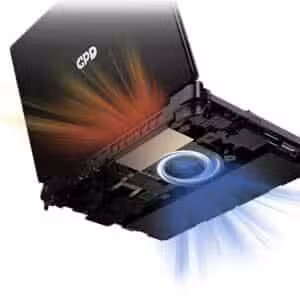 An image of the GPD Win Max 2 (2024) gaming laptop, focusing on its advanced cooling system. The detailed view shows the internal layout, including the heat pipes, dual fans, and strategically placed vents designed to efficiently dissipate heat and maintain optimal performance during intensive gaming sessions.