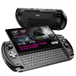 The GPD WIN 4 (2025) features a high-end AMD Ryzen AI Pro 9 HX 370 processor paired with AMD Radeon 890M Graphics. It includes 32GB LPDDR5x RAM and a massive 4TB NVMe SSD storage. The 6-inch Gorilla Glass touchscreen and slide-up QWERTY keyboard emphasize its compact design for gaming and productivity. Tagline: "Ultimate Gaming Power in Your Pocket."