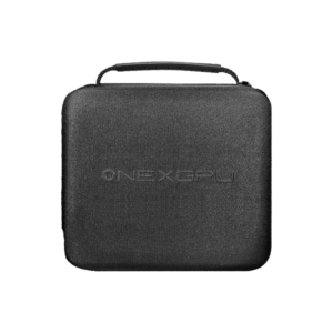 ONEXGPU 2 Carrying Case – A durable, black protective case with a textured exterior, sturdy handle, and embossed ONEXGPU branding, designed for safely storing and transporting the ONEXGPU 2 eGPU