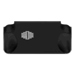 A side view of a single black, ergonomic grip accessory for the AYANEO Pocket ACE, against a solid grey background. The grip features a curved design meant to fit a hand, and a slot at the top for attaching to the device.