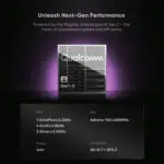 A performance marketing graphic showcasing a glowing silver Qualcomm Snapdragon 8 Gen 2 processor chip against a dark background with purple backlighting. Text below details an octa-core CPU layout (1 GoldPlus core at 3.2GHz, 4 Gold cores at 2.8GHz, 3 Silver cores at 2.0GHz), an Adreno 740 GPU at 680MHz, a 4nm manufacturing process, and Wi-Fi 7 plus Bluetooth 5.3 connectivity.