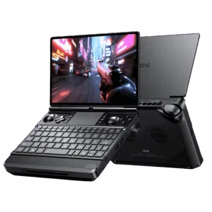 GPD WIN Max 3 handheld gaming laptop with AMOLED display and rear battery module