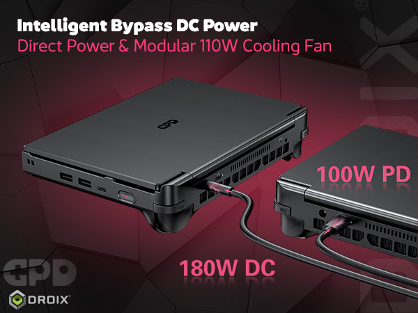 GPD WIN Max 3 Handheld Gaming PC 8 GPD WIN Max 3 bypass DC power and modular cooling support