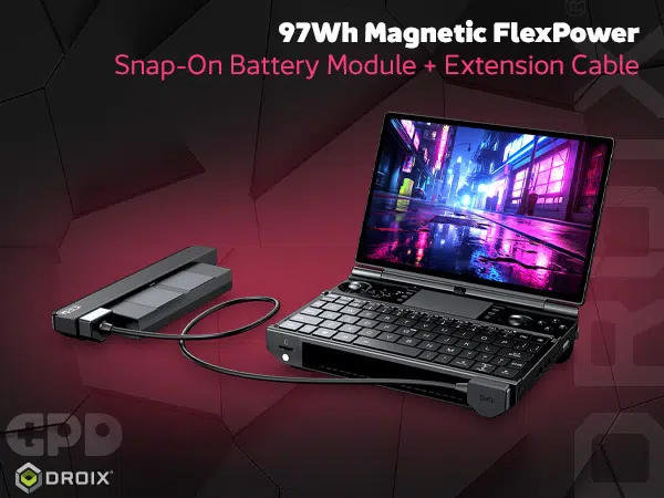 GPD WIN Max 3 Handheld Gaming PC 7 GPD WIN Max 3 97Wh magnetic FlexPower battery