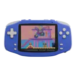 KONKR Pocket Advance MTK G90T Navy handheld console front view, smooth plastic with white controls and pixel screen