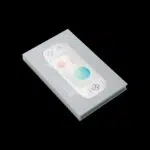 A light gray box for the AYANEO Pocket S screen protector, featuring a stylized, translucent graphic of the white handheld co